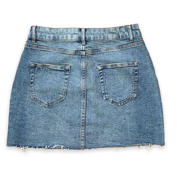 Wild Fable Mini Stretch Denim Raw Edge Hem Distressed Whiskering Detail - Picture 6 of 11